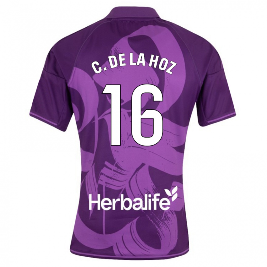 Børn César De La Hoz #16 Viol Udebane Spillertrøjer 2023/24 Trøje T-Shirt