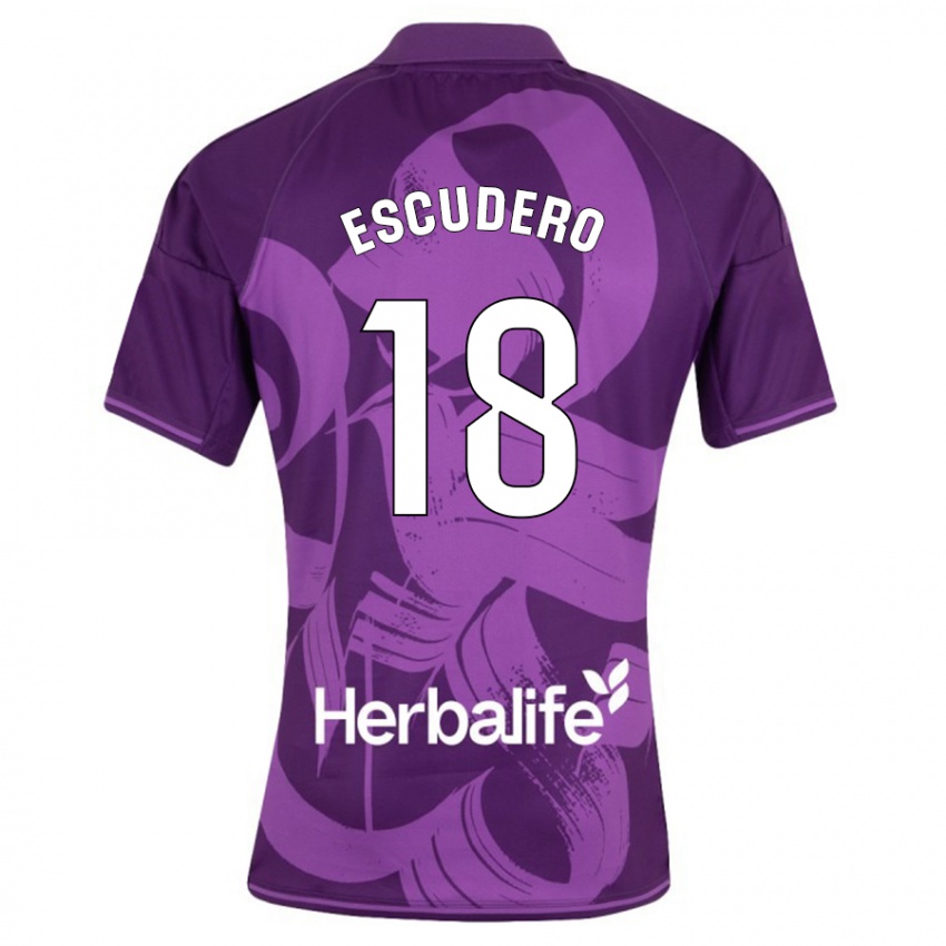 Børn Sergio Escudero #18 Viol Udebane Spillertrøjer 2023/24 Trøje T-Shirt