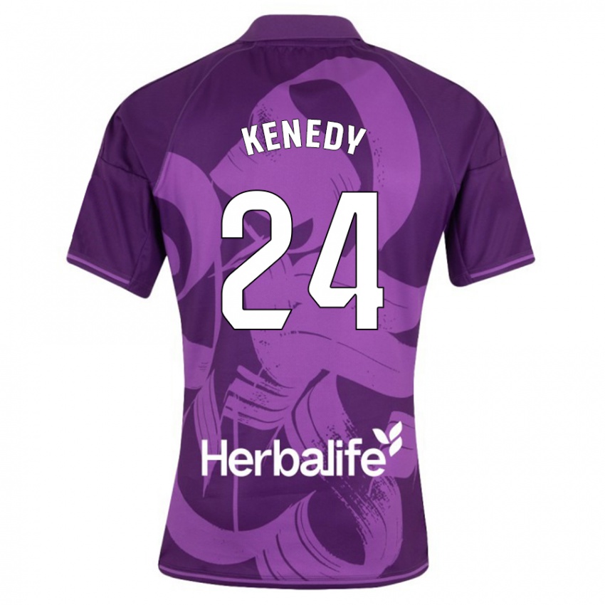 Børn Kenedy #24 Viol Udebane Spillertrøjer 2023/24 Trøje T-Shirt
