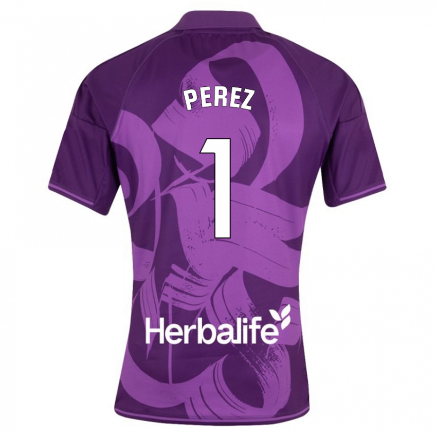 Børn Fer Pérez #1 Viol Udebane Spillertrøjer 2023/24 Trøje T-Shirt