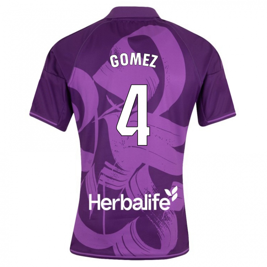 Børn Adrián Gómez #4 Viol Udebane Spillertrøjer 2023/24 Trøje T-Shirt