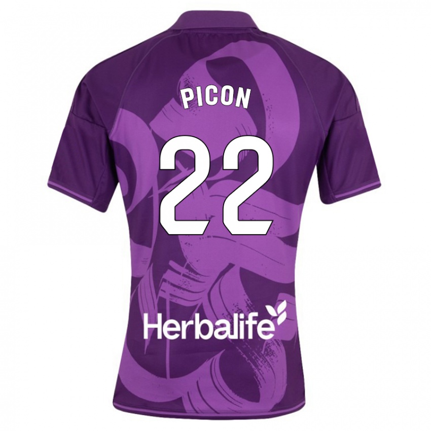 Børn Pablo Picón #22 Viol Udebane Spillertrøjer 2023/24 Trøje T-Shirt