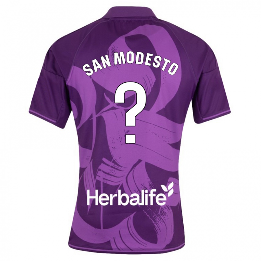 Børn Hugo San Modesto #0 Viol Udebane Spillertrøjer 2023/24 Trøje T-Shirt