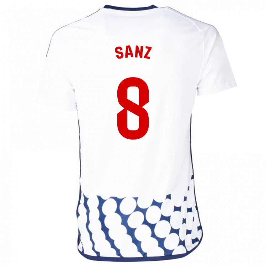 Børn Álvaro Sanz #8 Hvid Udebane Spillertrøjer 2023/24 Trøje T-Shirt