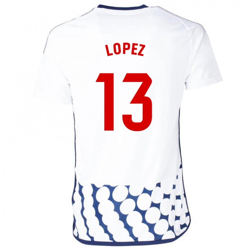 Børn Luis López #13 Hvid Udebane Spillertrøjer 2023/24 Trøje T-Shirt