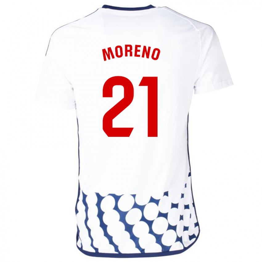 Børn Diego Moreno #21 Hvid Udebane Spillertrøjer 2023/24 Trøje T-Shirt