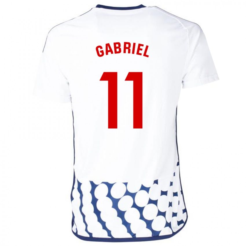 Børn Sergio Gabriel #11 Hvid Udebane Spillertrøjer 2023/24 Trøje T-Shirt