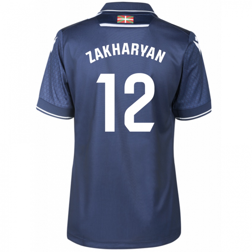 Børn Arsen Zakharyan #12 Flåde Udebane Spillertrøjer 2023/24 Trøje T-Shirt