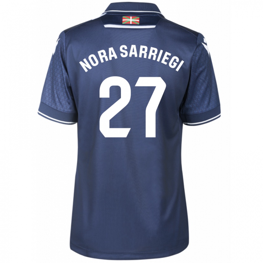 Børn Nora Sarriegi Galdos #27 Flåde Udebane Spillertrøjer 2023/24 Trøje T-Shirt