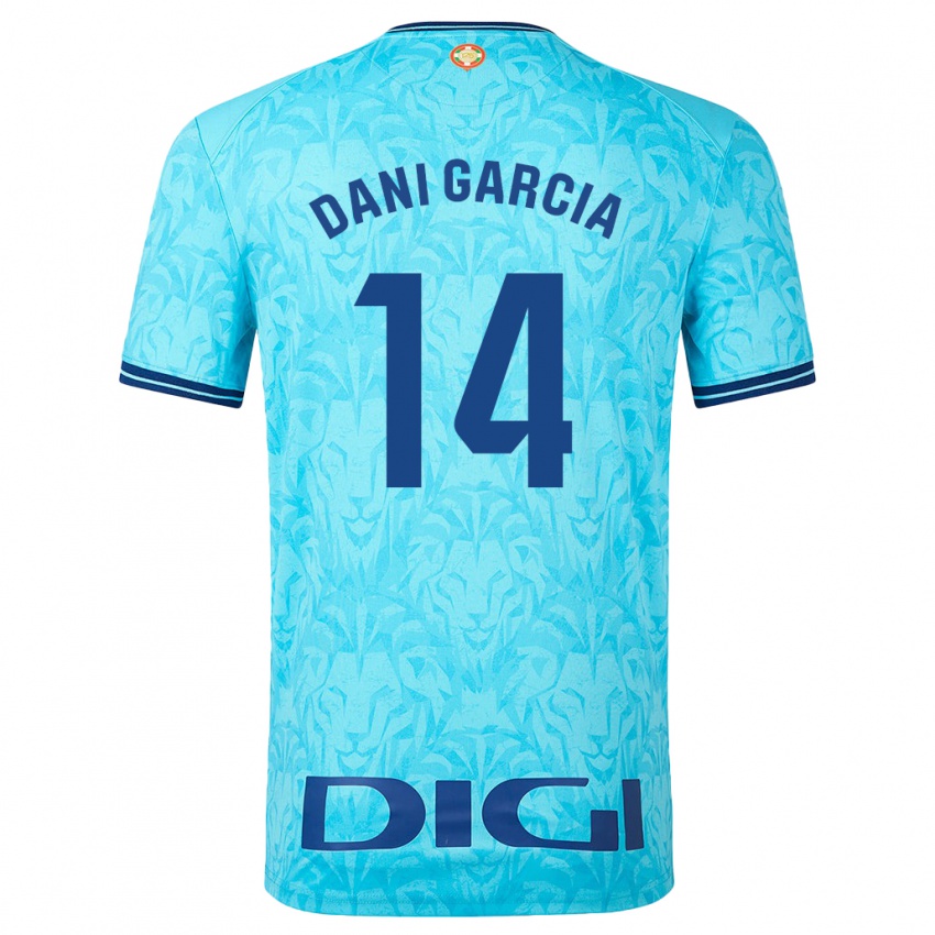 Børn Dani García #14 Himmelblå Udebane Spillertrøjer 2023/24 Trøje T-Shirt