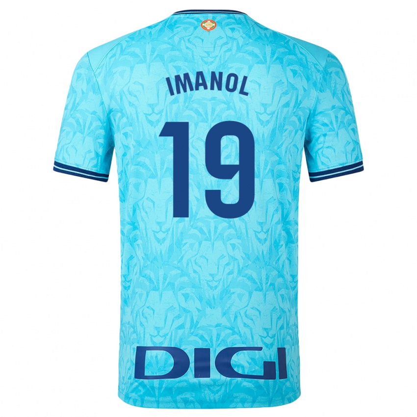 Børn Imanol García De Albéniz #19 Himmelblå Udebane Spillertrøjer 2023/24 Trøje T-Shirt
