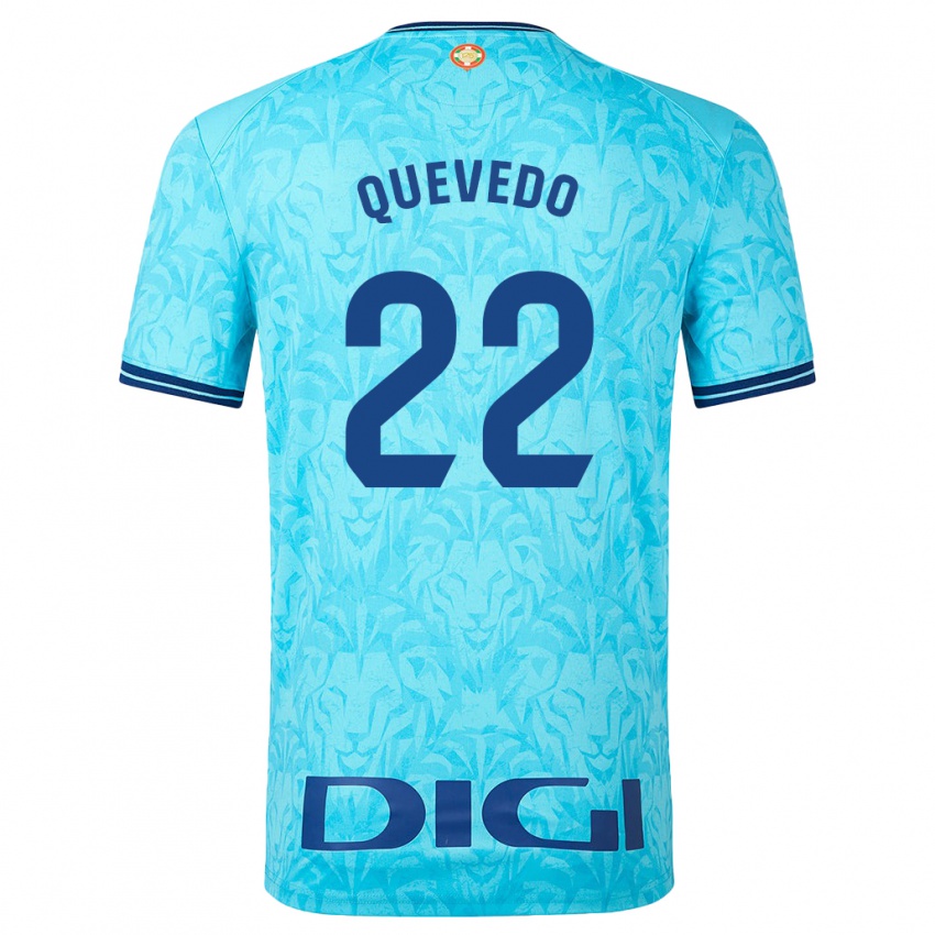 Børn Ugaitz Quevedo #22 Himmelblå Udebane Spillertrøjer 2023/24 Trøje T-Shirt