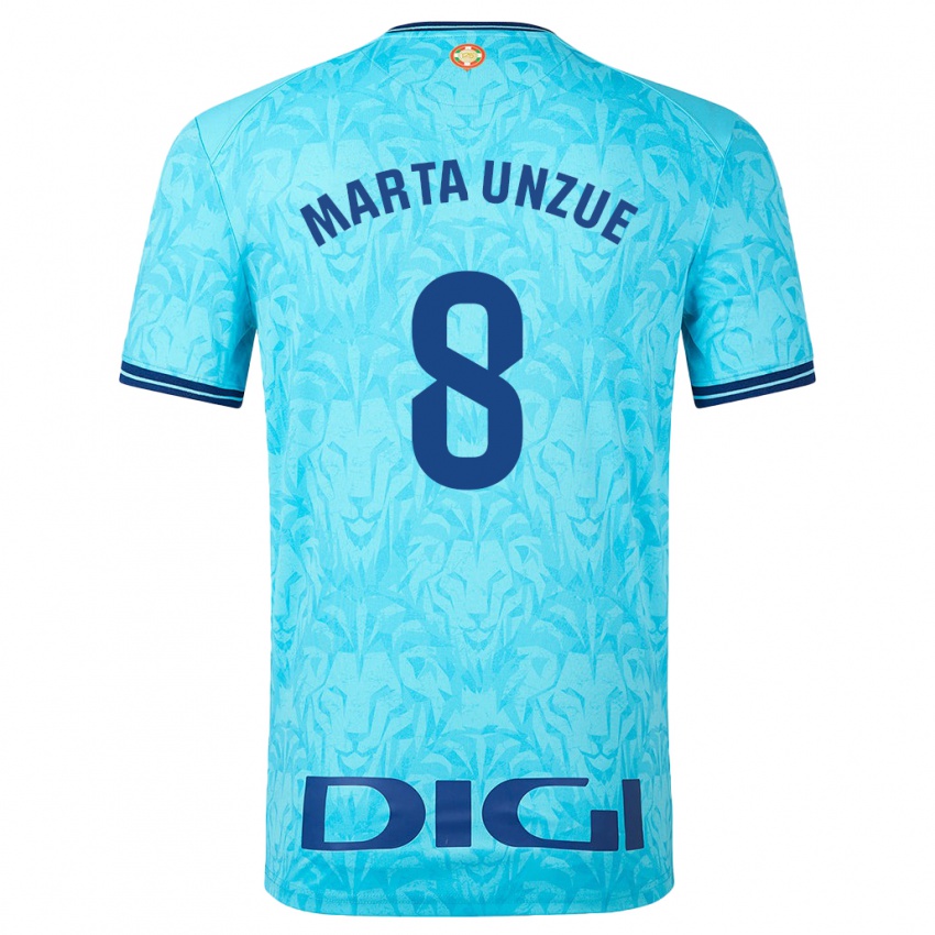 Børn Marta Unzué Urdániz #8 Himmelblå Udebane Spillertrøjer 2023/24 Trøje T-Shirt
