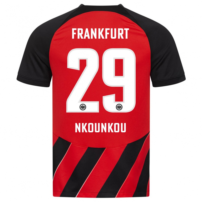 Mænd Niels Nkounkou #29 Rød Sort Hjemmebane Spillertrøjer 2023/24 Trøje T-Shirt