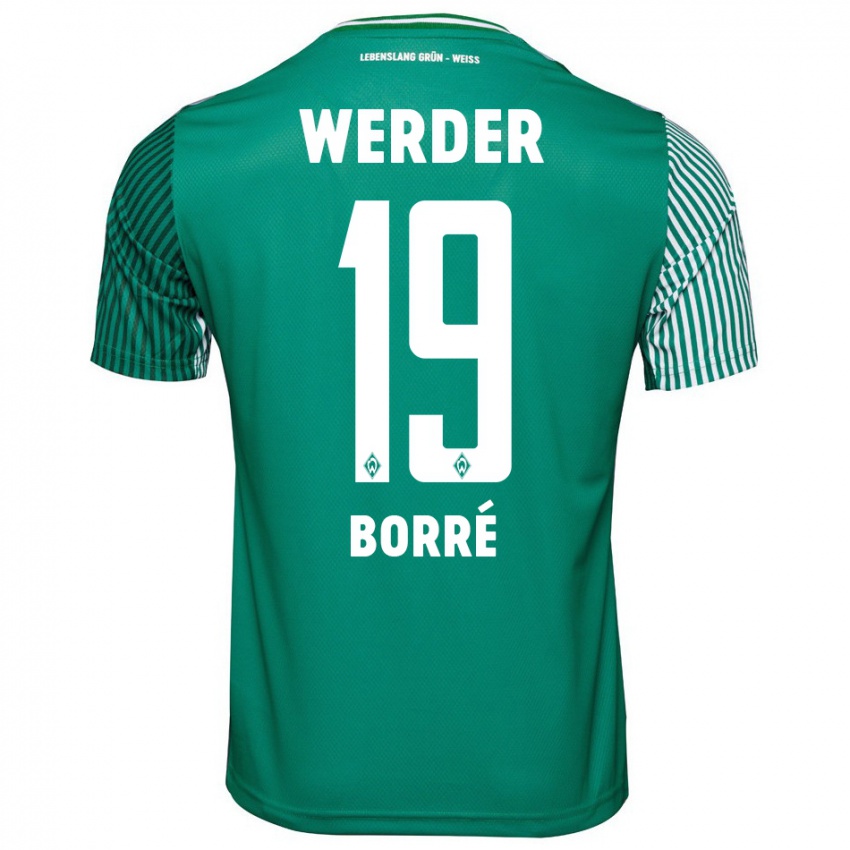 Mænd Rafael Borre #19 Grøn Hjemmebane Spillertrøjer 2023/24 Trøje T-Shirt