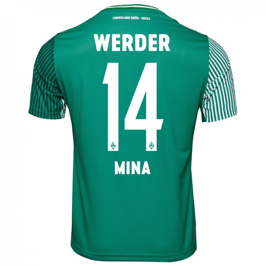 Mænd Johan Mina #14 Grøn Hjemmebane Spillertrøjer 2023/24 Trøje T-Shirt