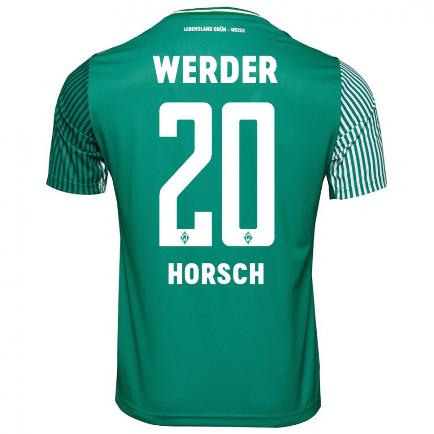 Mænd Jonas Horsch #20 Grøn Hjemmebane Spillertrøjer 2023/24 Trøje T-Shirt