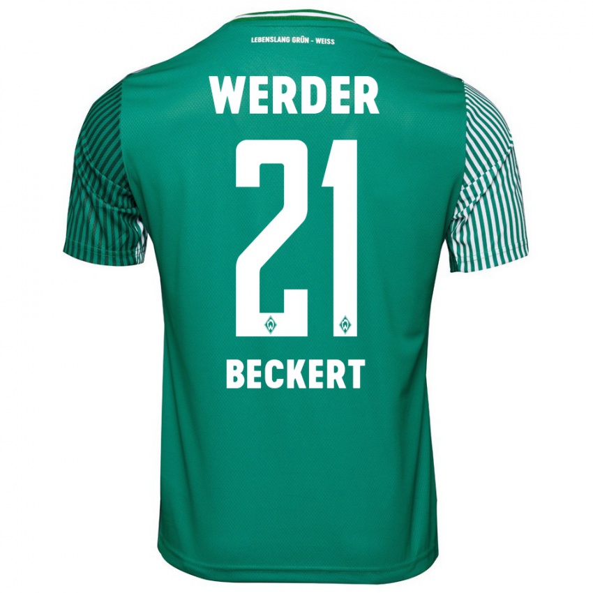 Mænd Jonathan Beckert #21 Grøn Hjemmebane Spillertrøjer 2023/24 Trøje T-Shirt