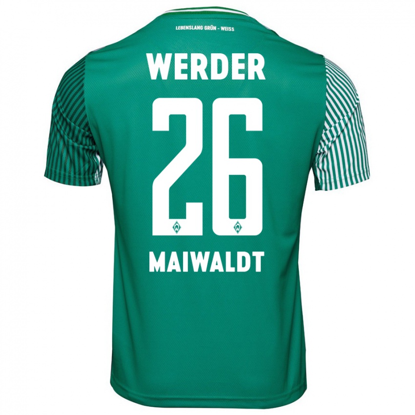 Mænd Julius Maiwaldt #26 Grøn Hjemmebane Spillertrøjer 2023/24 Trøje T-Shirt