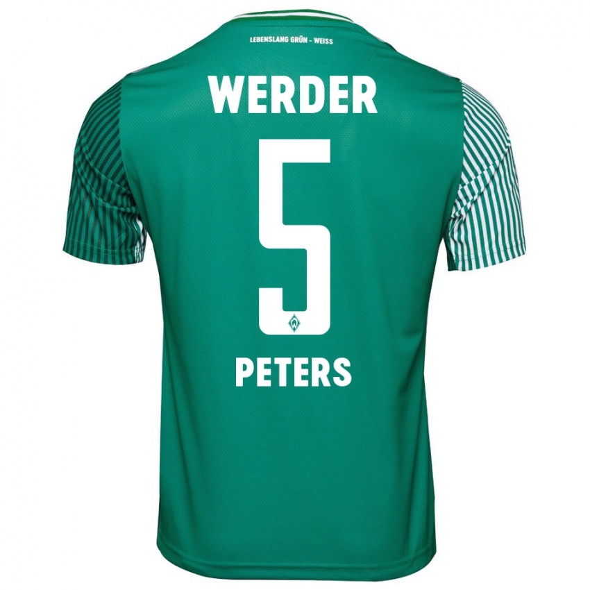 Mænd Joshua Peters #5 Grøn Hjemmebane Spillertrøjer 2023/24 Trøje T-Shirt