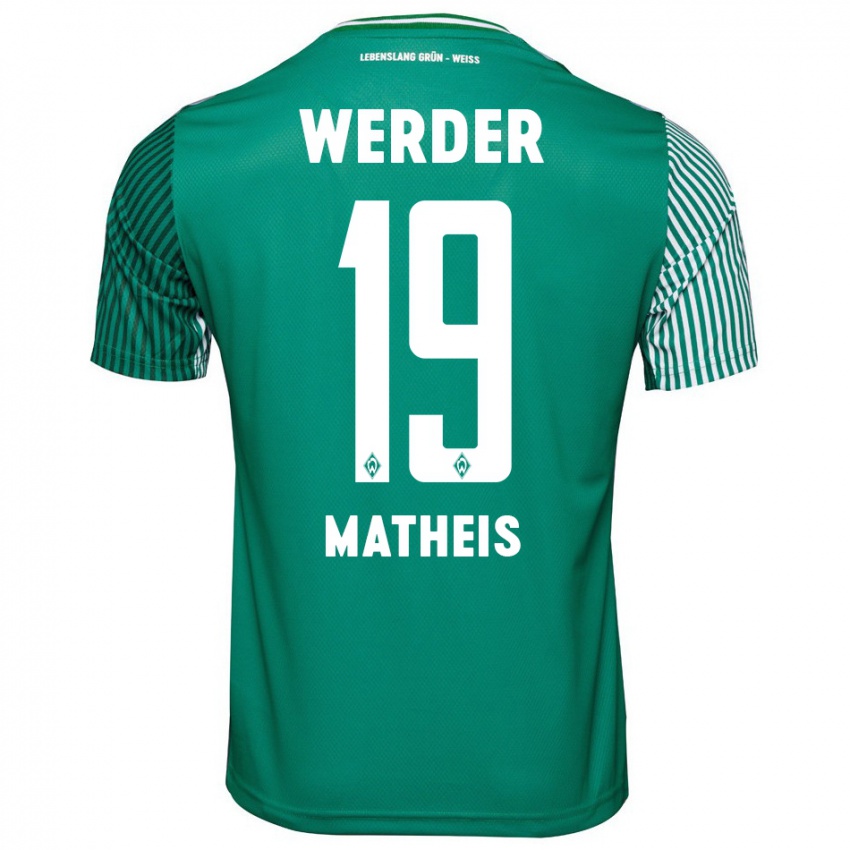 Mænd Saskia Matheis #19 Grøn Hjemmebane Spillertrøjer 2023/24 Trøje T-Shirt