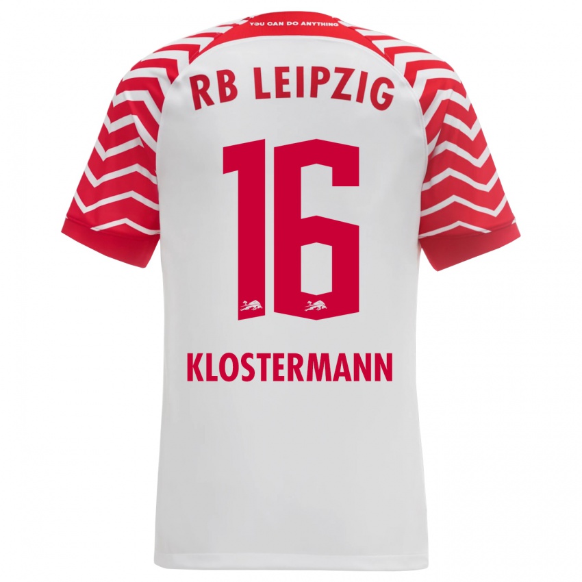 Mænd Lukas Klostermann #16 Hvid Hjemmebane Spillertrøjer 2023/24 Trøje T-Shirt