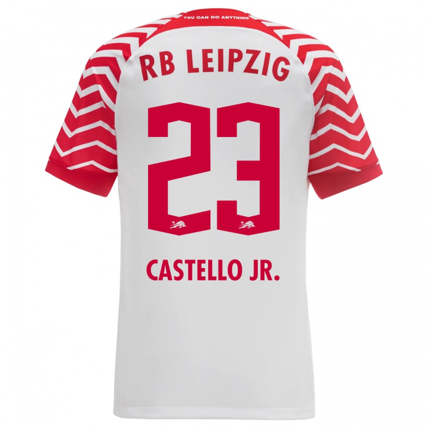 Mænd Castello Lukeba #23 Hvid Hjemmebane Spillertrøjer 2023/24 Trøje T-Shirt