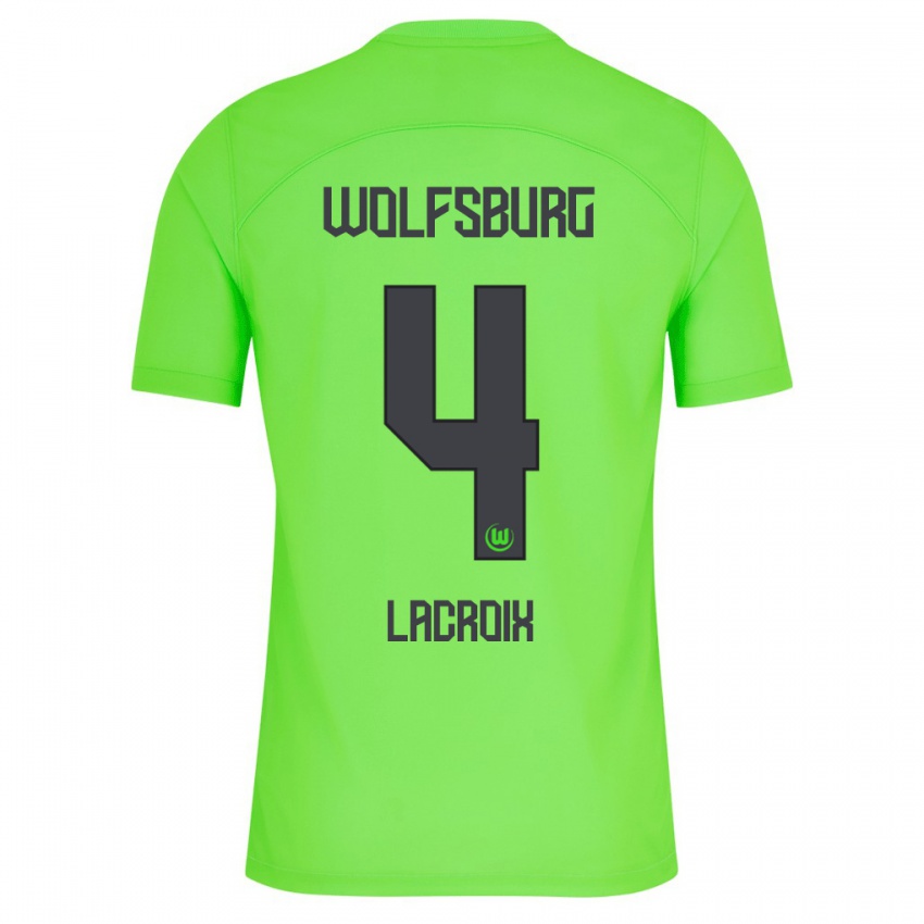 Mænd Maxence Lacroix #4 Grøn Hjemmebane Spillertrøjer 2023/24 Trøje T-Shirt