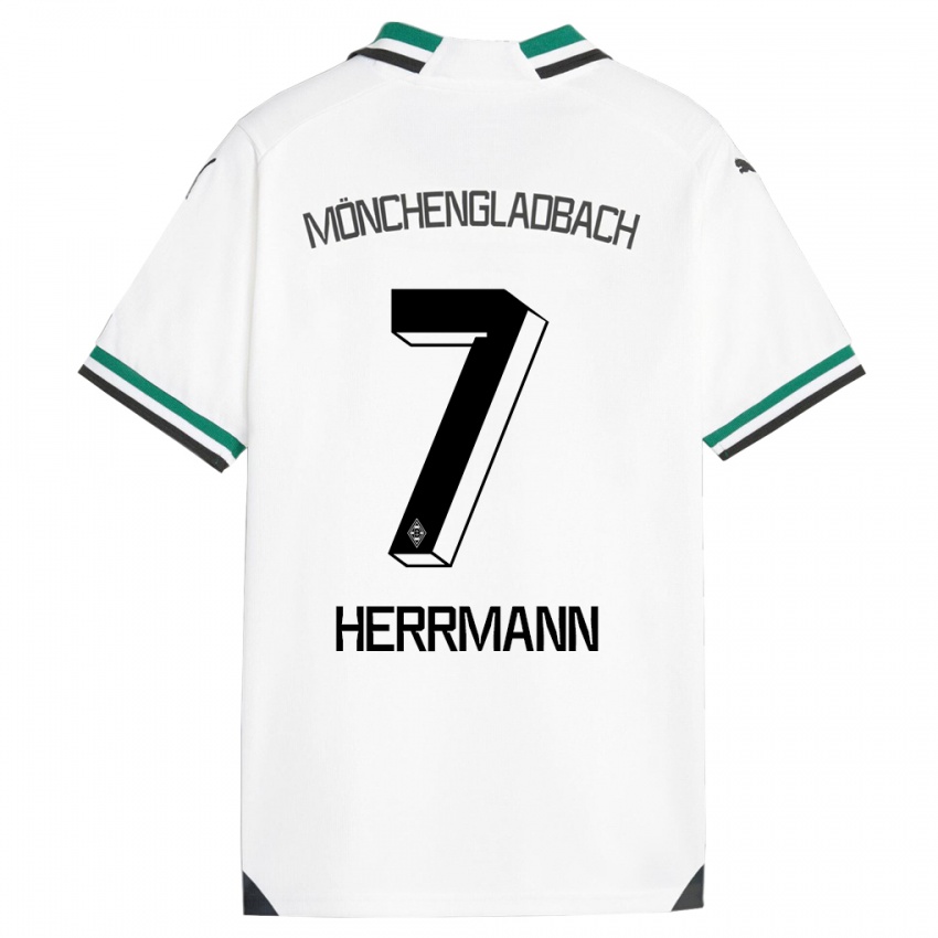 Mænd Patrick Herrmann #7 Hvid Grøn Hjemmebane Spillertrøjer 2023/24 Trøje T-Shirt