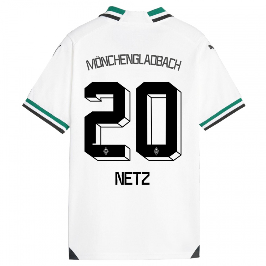 Mænd Luca Netz #20 Hvid Grøn Hjemmebane Spillertrøjer 2023/24 Trøje T-Shirt