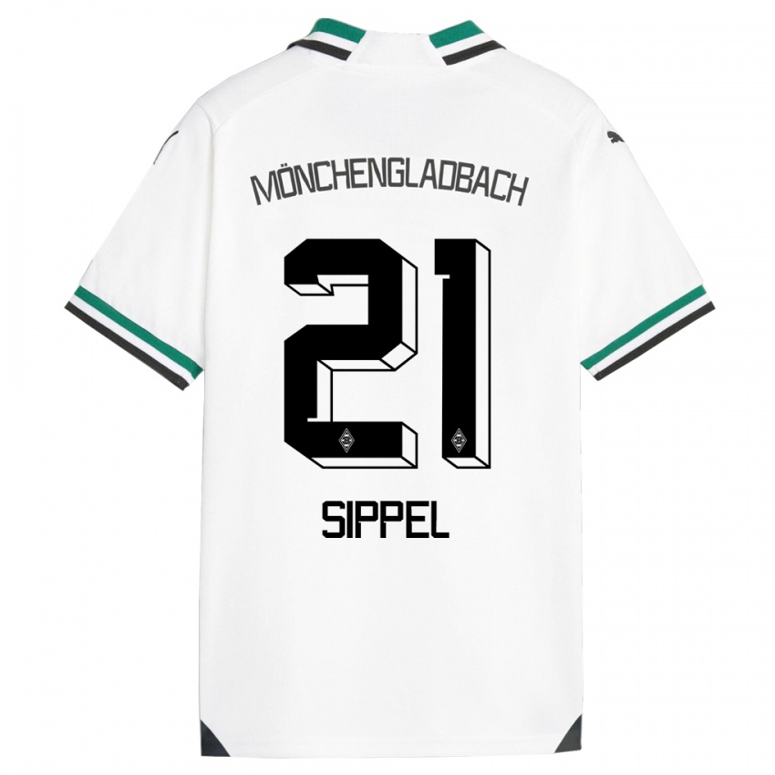 Mænd Tobias Sippel #21 Hvid Grøn Hjemmebane Spillertrøjer 2023/24 Trøje T-Shirt