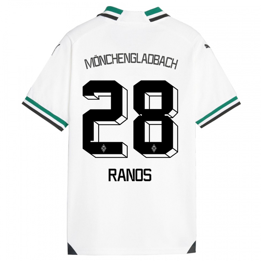 Mænd Grant-Leon Ranos #28 Hvid Grøn Hjemmebane Spillertrøjer 2023/24 Trøje T-Shirt