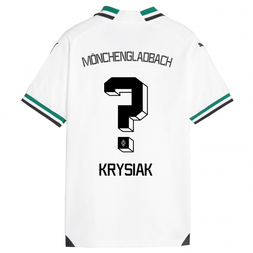 Mænd Bartlomiej Krysiak #0 Hvid Grøn Hjemmebane Spillertrøjer 2023/24 Trøje T-Shirt
