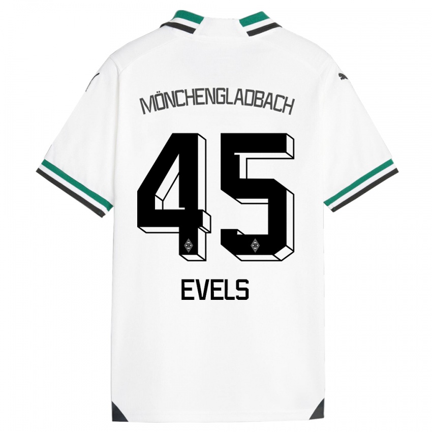 Mænd Emily Evels #45 Hvid Grøn Hjemmebane Spillertrøjer 2023/24 Trøje T-Shirt