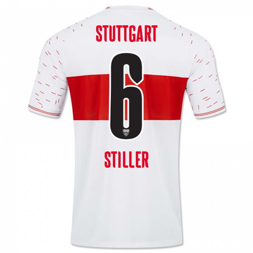 Mænd Angelo Stiller #6 Hvid Hjemmebane Spillertrøjer 2023/24 Trøje T-Shirt