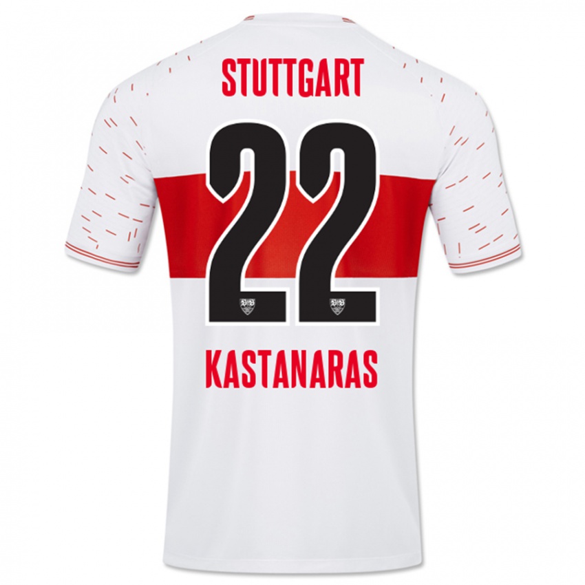 Mænd Thomas Kastanaras #22 Hvid Hjemmebane Spillertrøjer 2023/24 Trøje T-Shirt