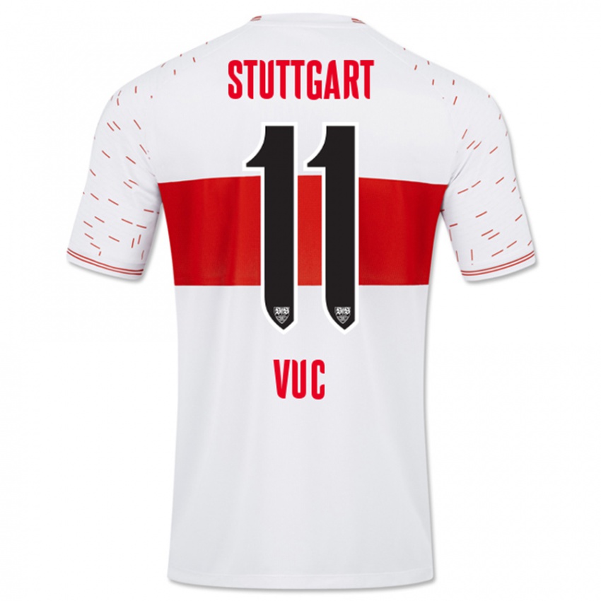 Mænd Patrick Vuc #11 Hvid Hjemmebane Spillertrøjer 2023/24 Trøje T-Shirt