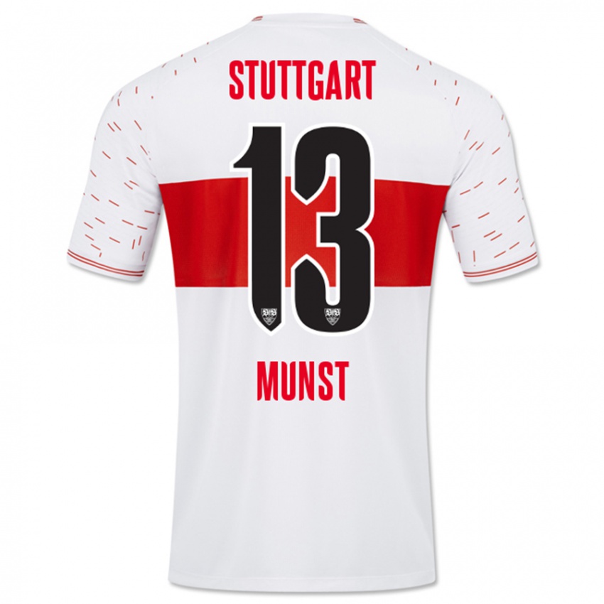 Mænd Leonhard Münst #13 Hvid Hjemmebane Spillertrøjer 2023/24 Trøje T-Shirt