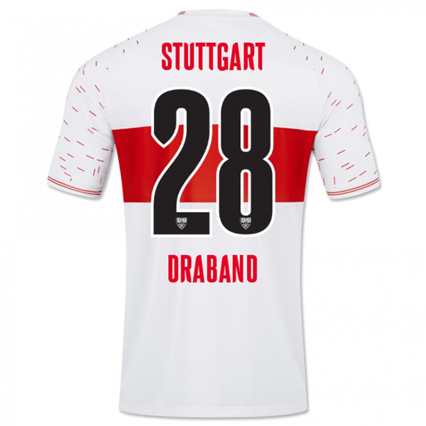 Mænd Dominik Draband #28 Hvid Hjemmebane Spillertrøjer 2023/24 Trøje T-Shirt