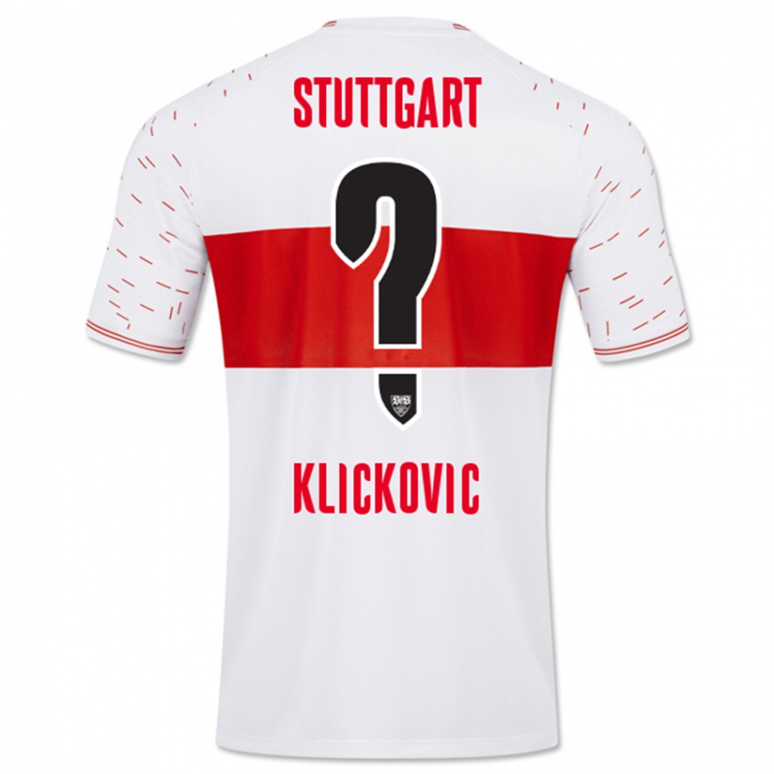 Mænd Maksim Klickovic #0 Hvid Hjemmebane Spillertrøjer 2023/24 Trøje T-Shirt