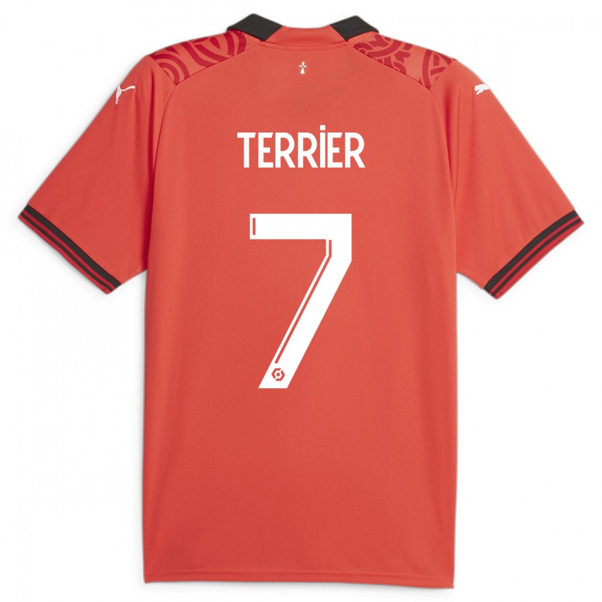 Mænd Martin Terrier #7 Rød Hjemmebane Spillertrøjer 2023/24 Trøje T-Shirt