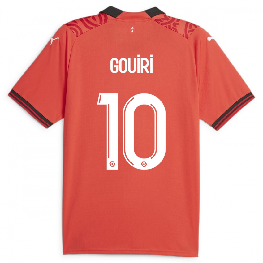 Mænd Amine Gouiri #10 Rød Hjemmebane Spillertrøjer 2023/24 Trøje T-Shirt