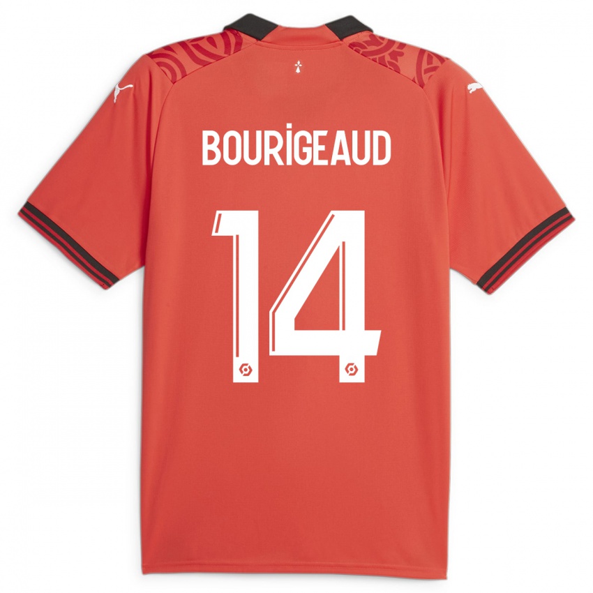 Mænd Benjamin Bourigeaud #14 Rød Hjemmebane Spillertrøjer 2023/24 Trøje T-Shirt