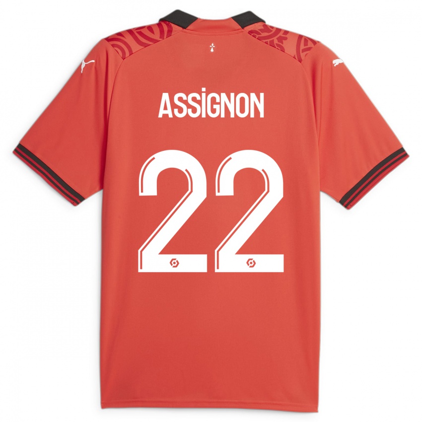 Mænd Lorenz Assignon #22 Rød Hjemmebane Spillertrøjer 2023/24 Trøje T-Shirt