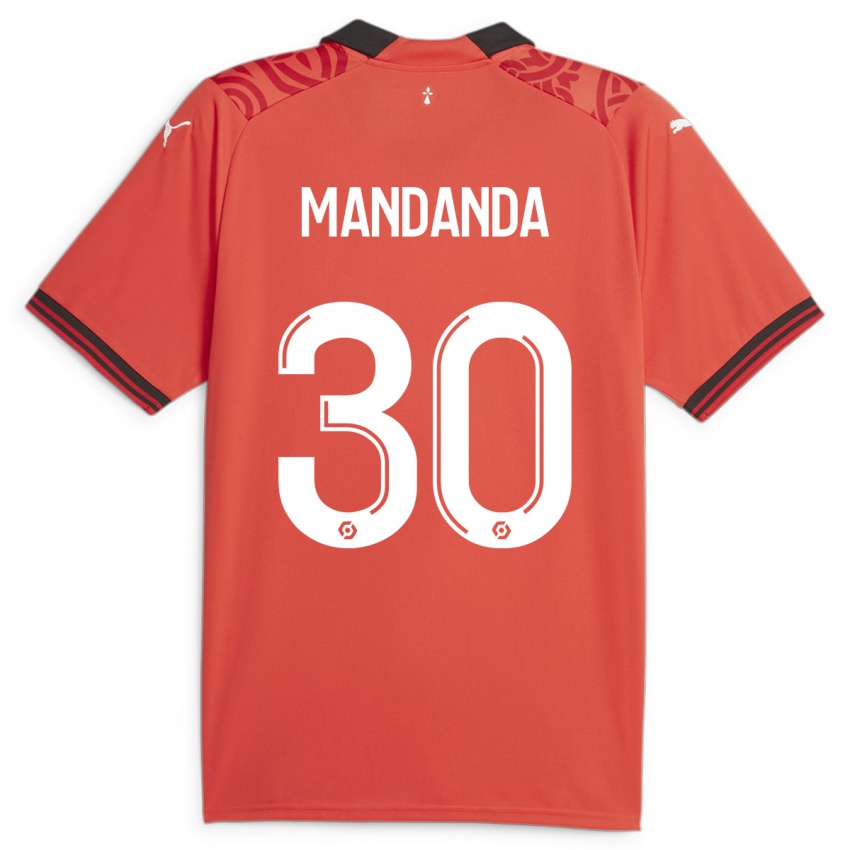 Mænd Steve Mandanda #30 Rød Hjemmebane Spillertrøjer 2023/24 Trøje T-Shirt