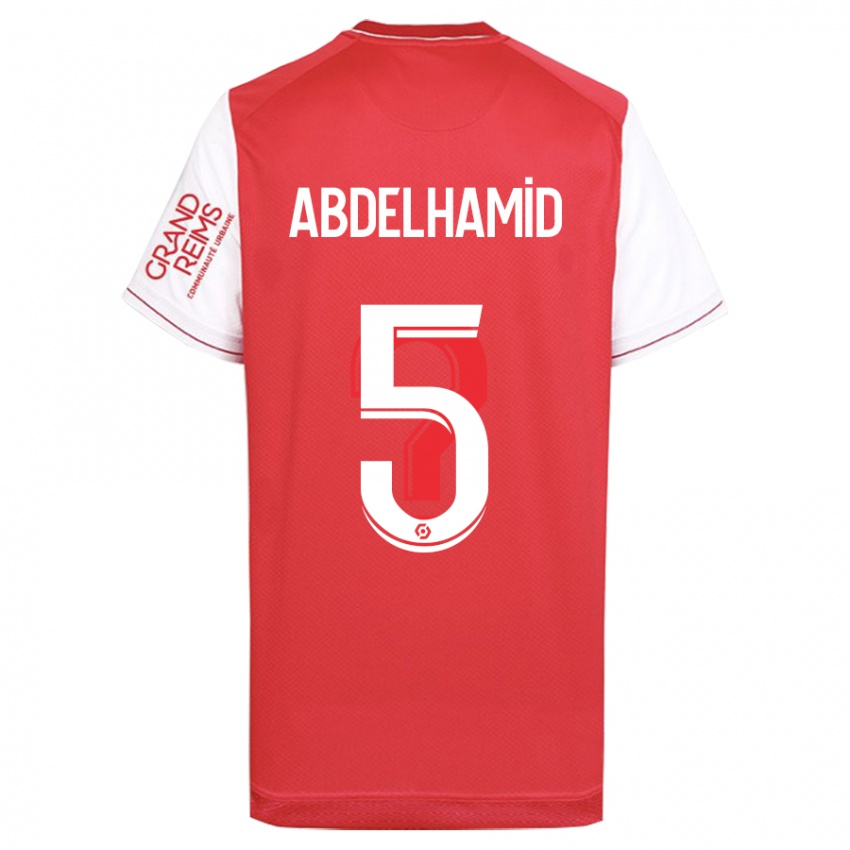 Mænd Yunis Abdelhamid #5 Rød Hjemmebane Spillertrøjer 2023/24 Trøje T-Shirt