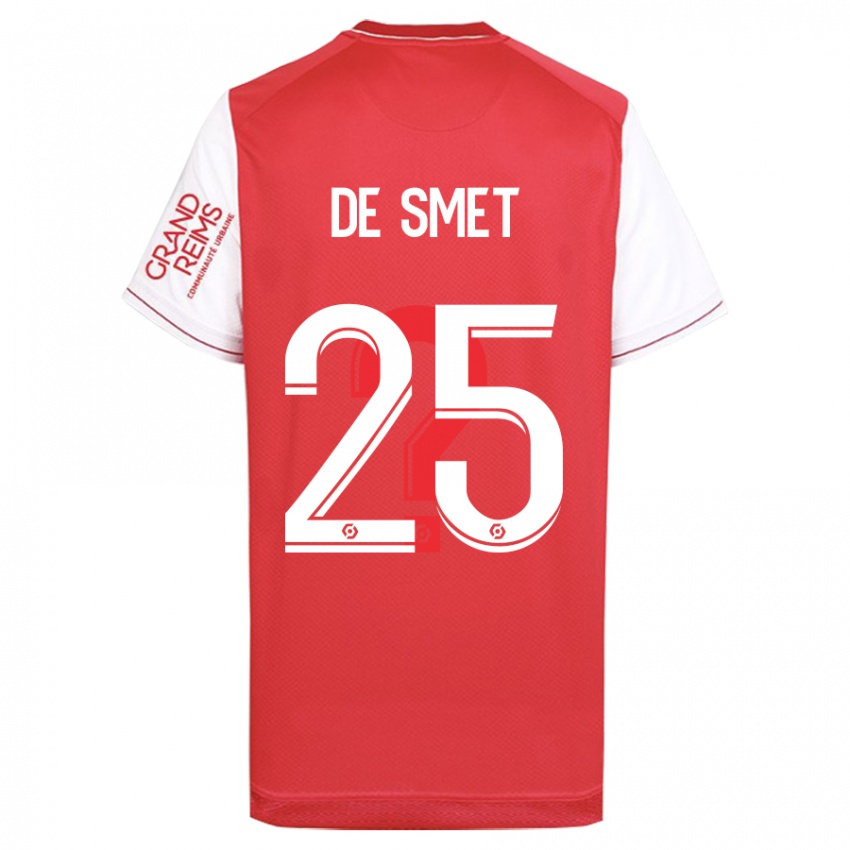 Mænd Thibault De Smet #25 Rød Hjemmebane Spillertrøjer 2023/24 Trøje T-Shirt