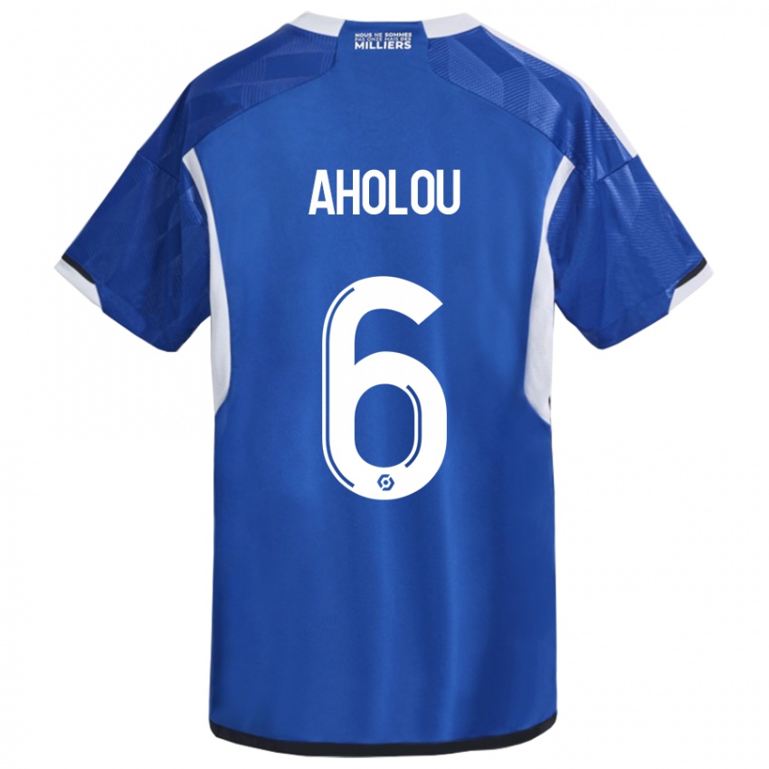 Mænd Jean-Eudes Aholou #6 Blå Hjemmebane Spillertrøjer 2023/24 Trøje T-Shirt