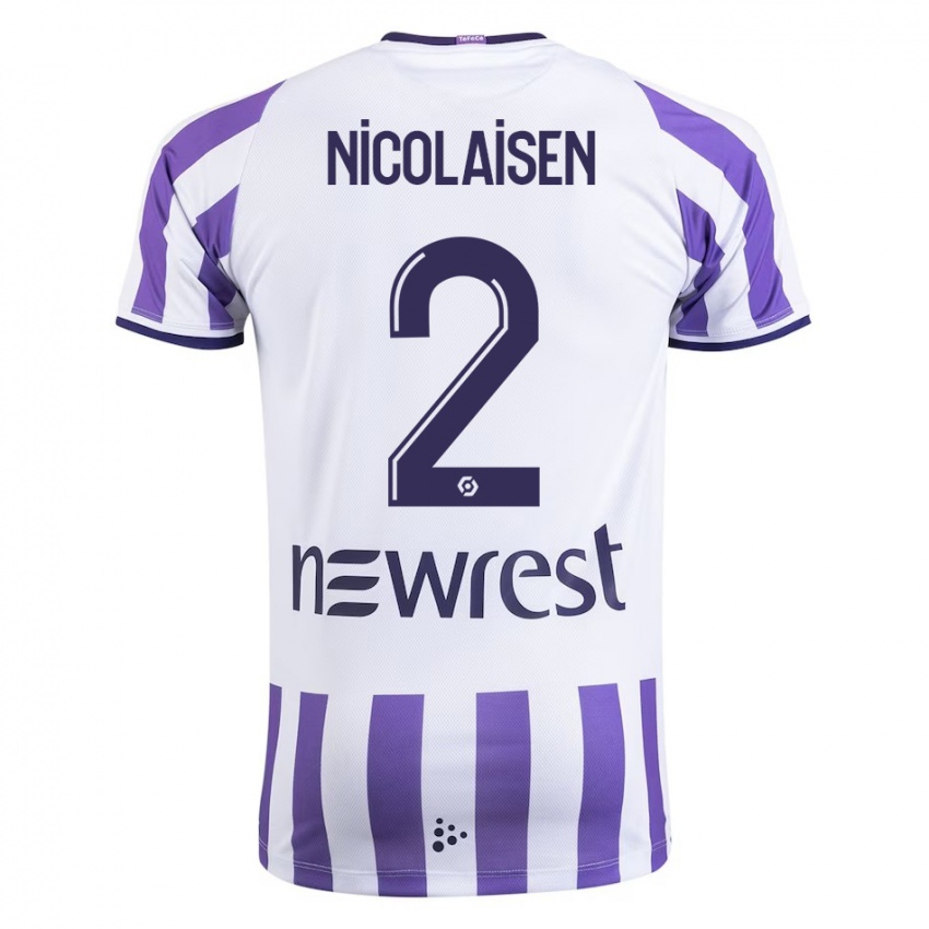 Mænd Rasmus Nicolaisen #2 Hvid Hjemmebane Spillertrøjer 2023/24 Trøje T-Shirt