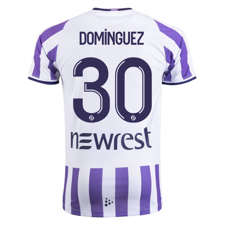 Mænd Álex Domínguez #30 Hvid Hjemmebane Spillertrøjer 2023/24 Trøje T-Shirt